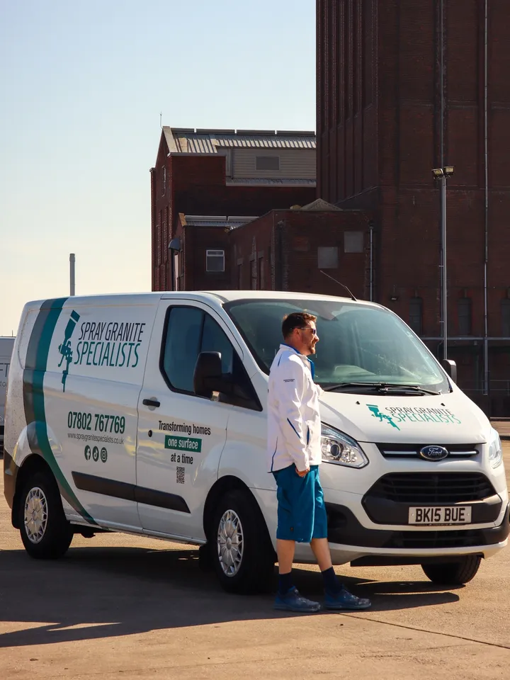 Spray Specialists team and service vehicle – kitchen and surface respray experts