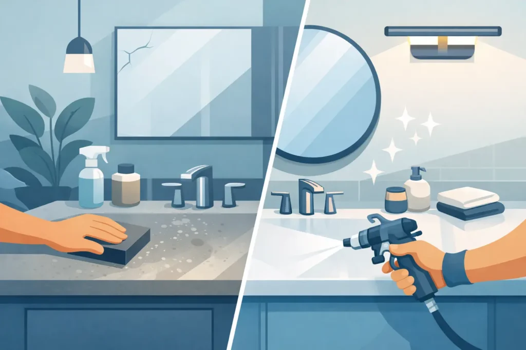 Bathroom Vanity Resurfacing That Lasts