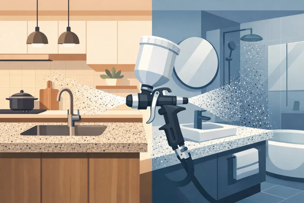 Is Spray Granite Durable for Kitchens and Baths?