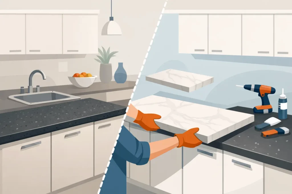 Replace Countertops Without Replacing Cabinets