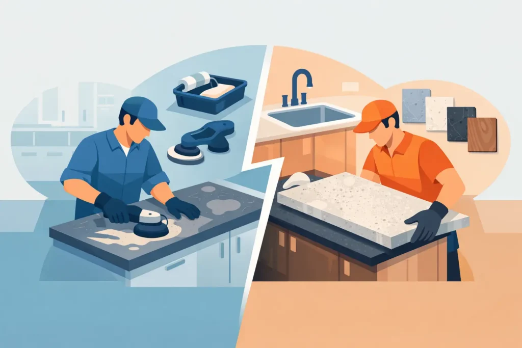 Resurfacing vs Replacement Countertops Compared