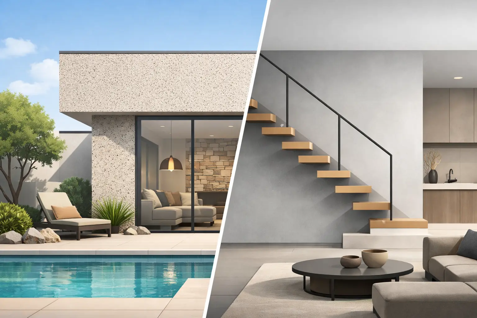 Spray Stone Versus Microcement for Modern Homes